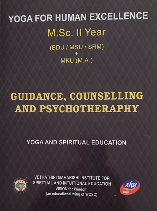 GUIDANCE, COUNSELLING AND PSYCHOTHERAPY - MSc